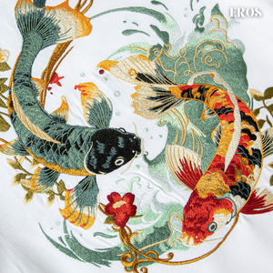 EMBROIDERY T-SHIRT LUCKY TWIN KOI #113