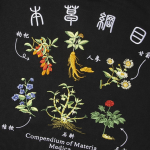 EMBROIDERY LONG-SLEEVED SWEATSHIRT COMPENDIUM OF MATERIA MEDICA #L014