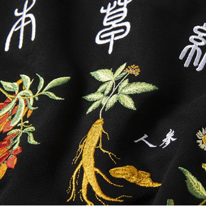 EMBROIDERY LONG-SLEEVED SWEATSHIRT COMPENDIUM OF MATERIA MEDICA #L014