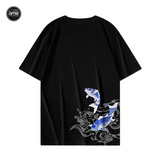 EMBROIDERY T-SHIRT BLUE KOI #064