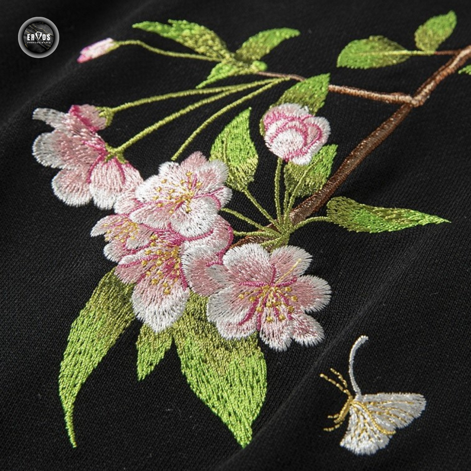 EMBROIDERY HOODIES PEACH BLOSSOM H030