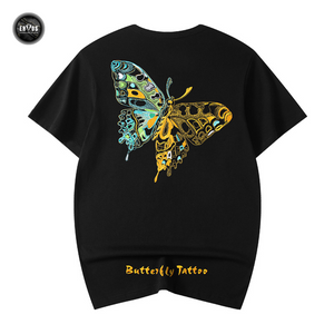 EMBROIDERY T-SHIRT BUTTERFLY TATTOO #001