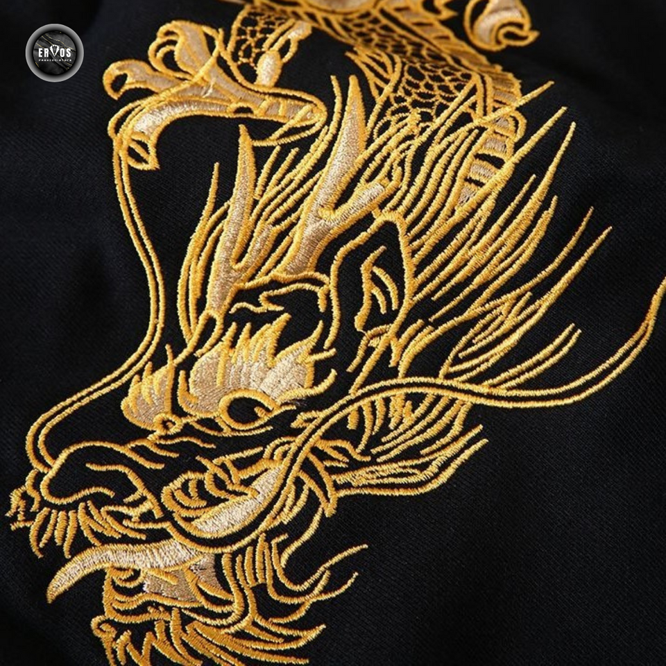 EMBROIDERY HOODIES GOLDEN DRAGON H032