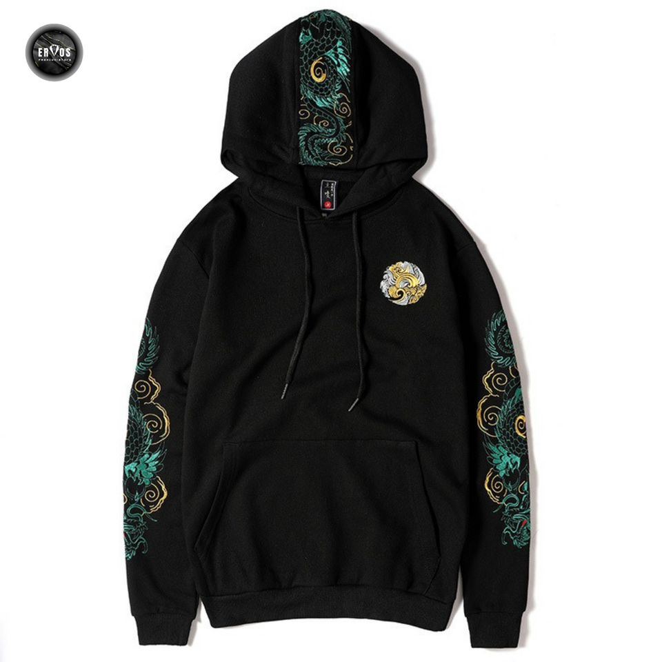 EMBROIDERY HOODIES AZURE DRAGON H033