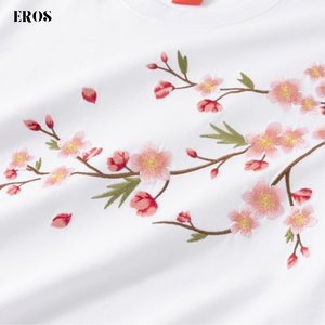 EMBROIDERY T-SHIRT PLUM BLOSSOMS #060