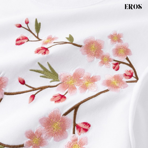 EMBROIDERY T-SHIRT PLUM BLOSSOMS #060