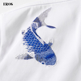 EMBROIDERY T-SHIRT BLUE KOI #064