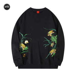 EMBROIDERY LONG-SLEEVED SWEATSHIRT FLORAL FRESHNESS #L02