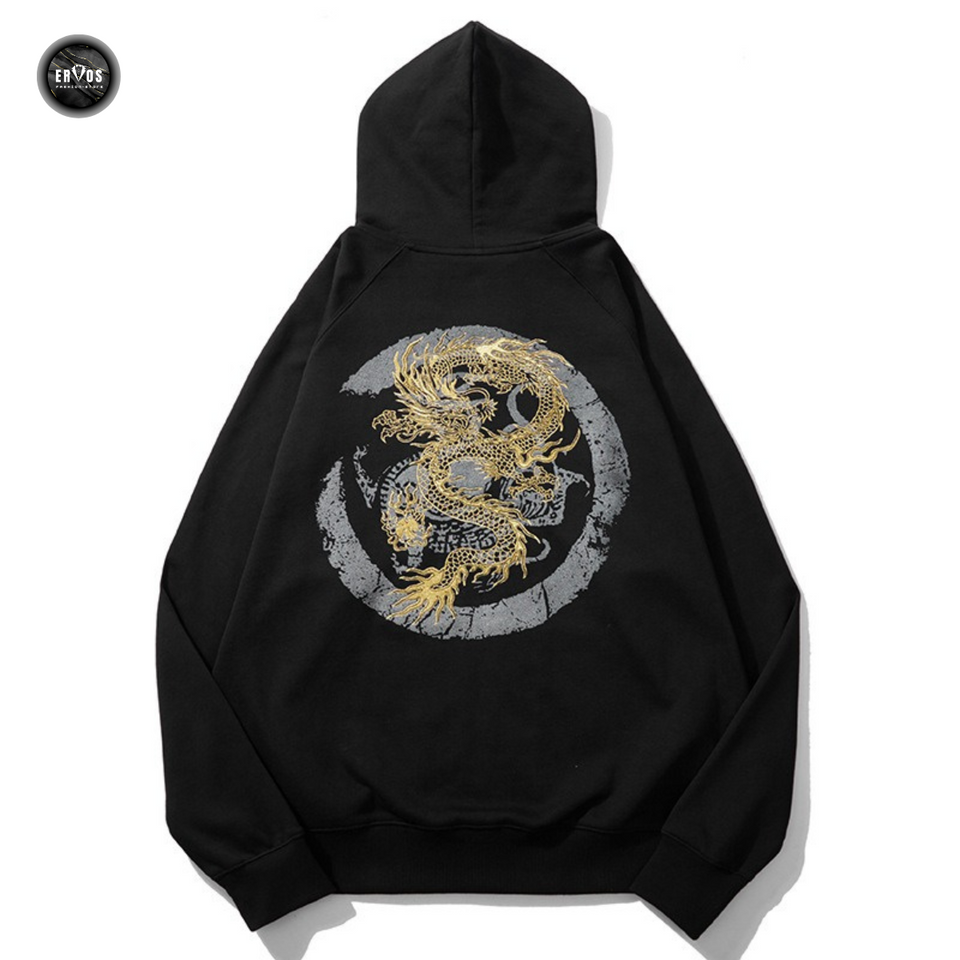 EMBROIDERY ZIP-UP HOODIES DRAGON H037