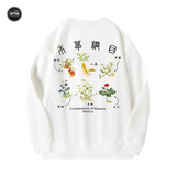 EMBROIDERY LONG-SLEEVED SWEATSHIRT COMPENDIUM OF MATERIA MEDICA #L014