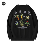 EMBROIDERY LONG-SLEEVED SWEATSHIRT COMPENDIUM OF MATERIA MEDICA #L014