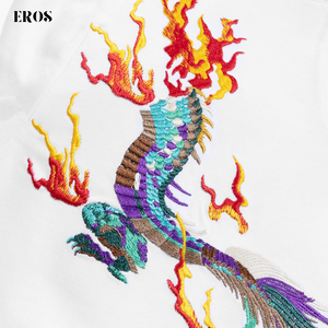 EMBROIDERY T-SHIRT FLAME GREEN DRAGON #020