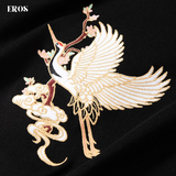 EMBROIDERY HOODIES CRANE WITH FOLDING FAN H021