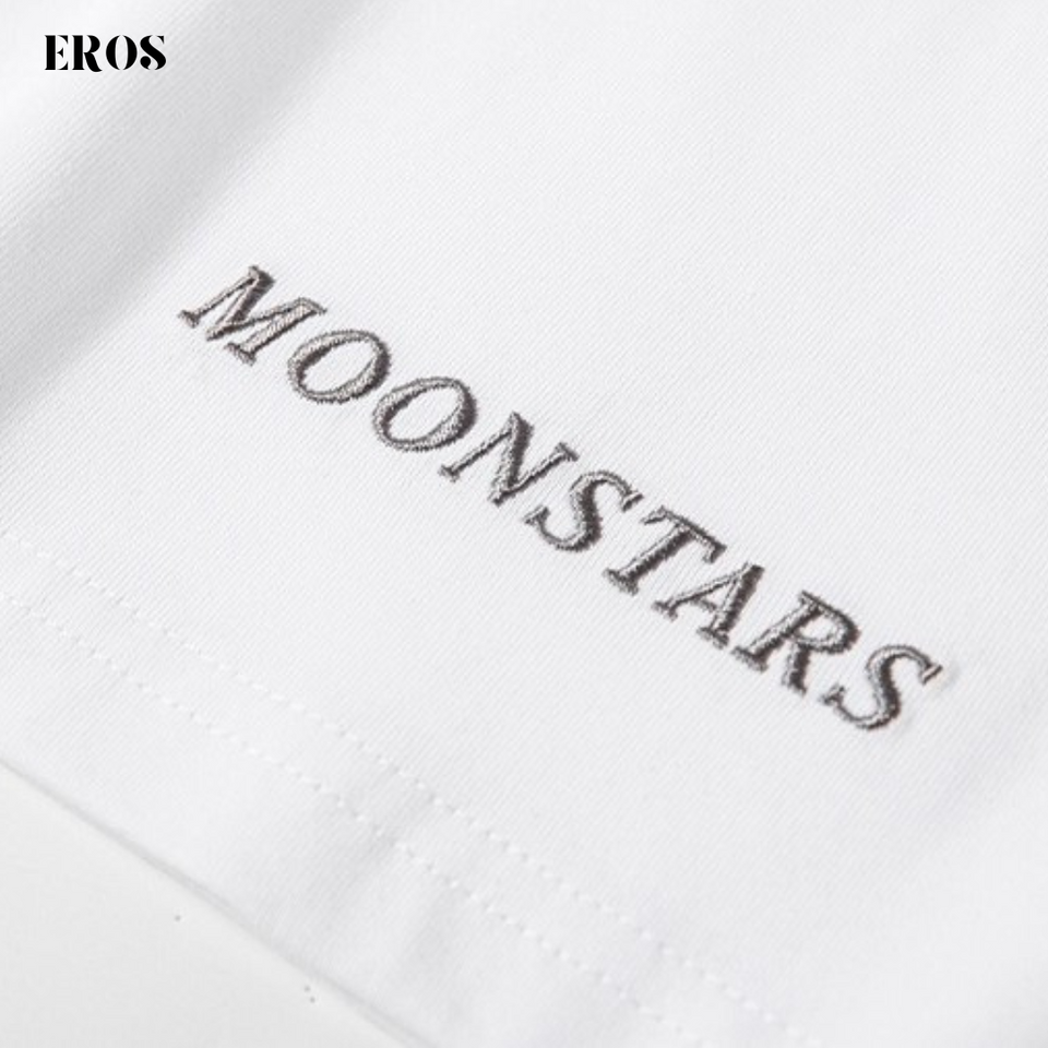 EMBROIDERY T-SHIRT MOON STARS SWALLOW #070