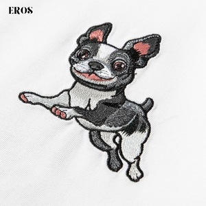 EMBROIDERY T-SHIRT CARTOON FRENCH BULLDOG #072