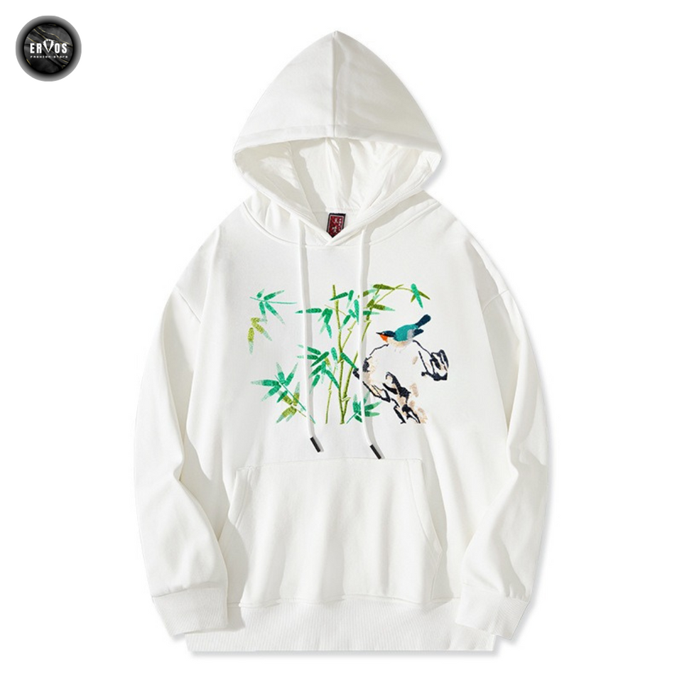 EMBROIDERY HOODIES BAMBOO & MAGPIE H015