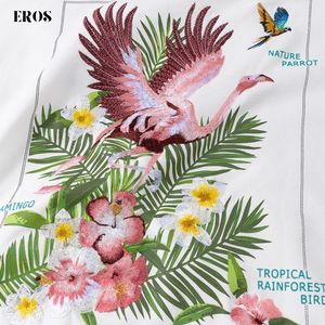 EMBROIDERY HOODIES FLAMINGO H025