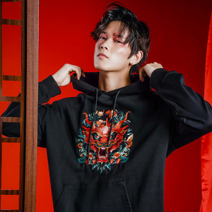 EMBROIDERY HOODIES RED DRAGON H031