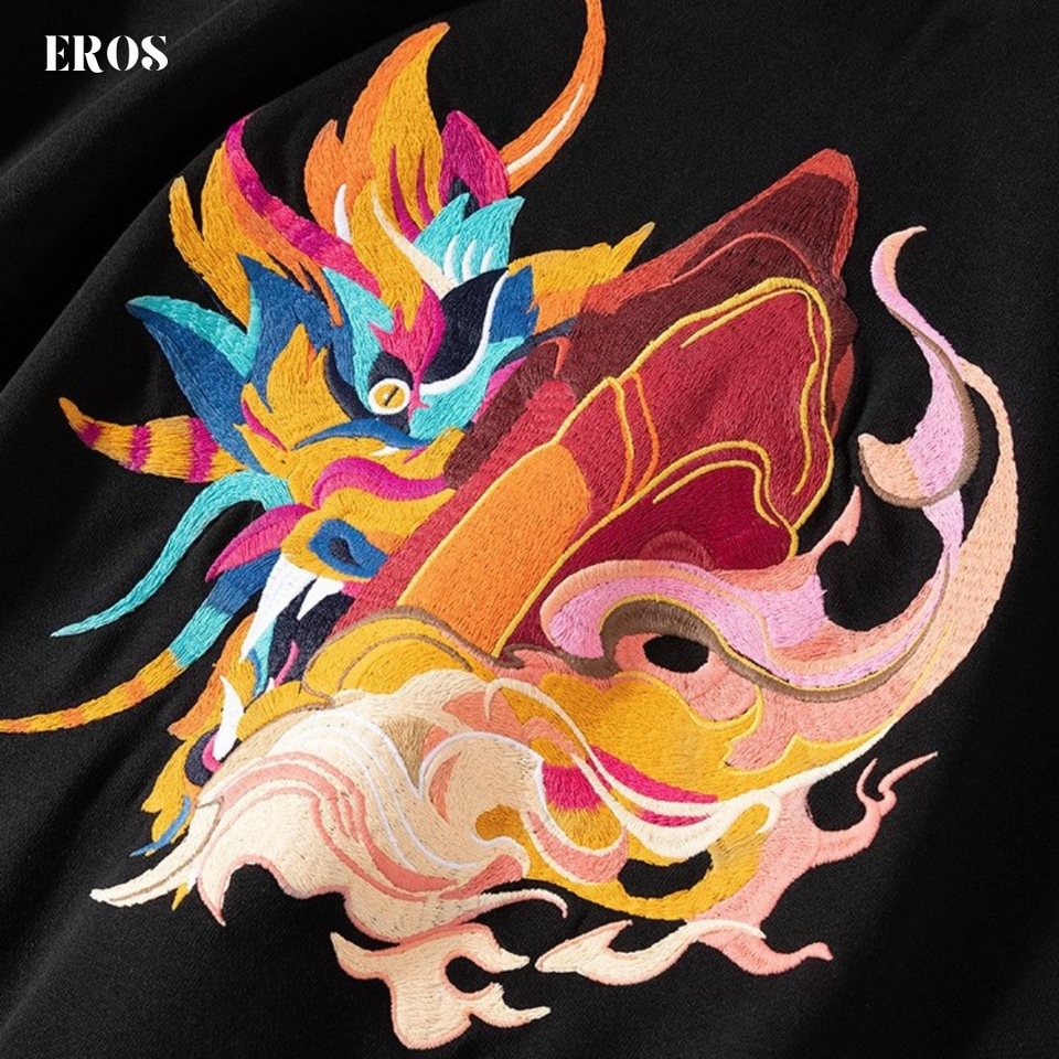 EMBROIDERY HOODIES DRAGON YÁZÌ H026