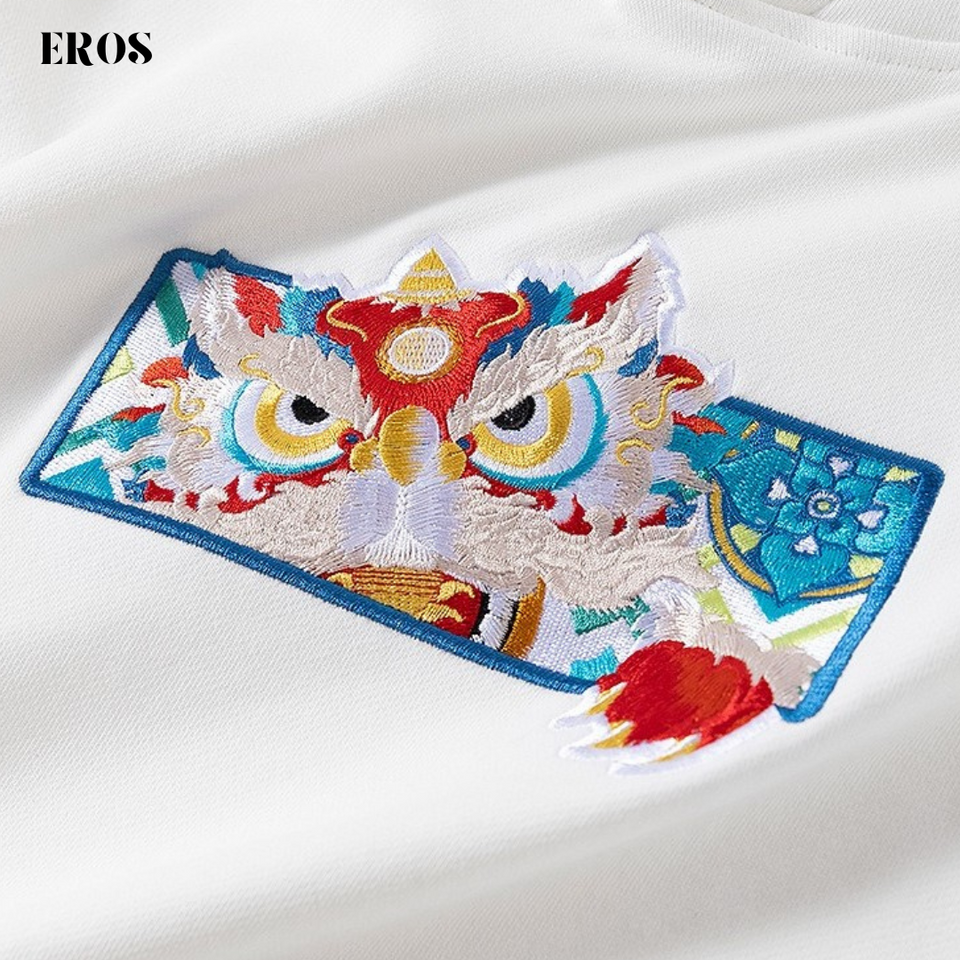 EMBROIDERY HOODIES LION DANCE H027