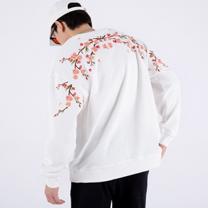 EMBROIDERY LONG-SLEEVED SWEATSHIRT PLUM BLOSSOM #L010