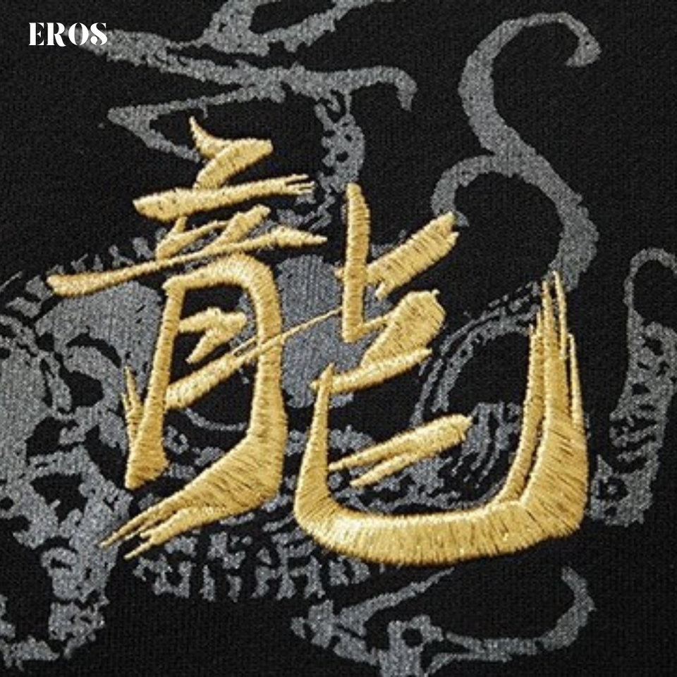 EMBROIDERY ZIP-UP HOODIES DRAGON H037