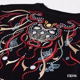 EMBROIDERY T-SHIRT KOI AND LOTUS #003