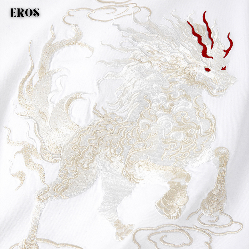 EMBROIDERY T-SHIRT QILIN IN CLOUDS #088