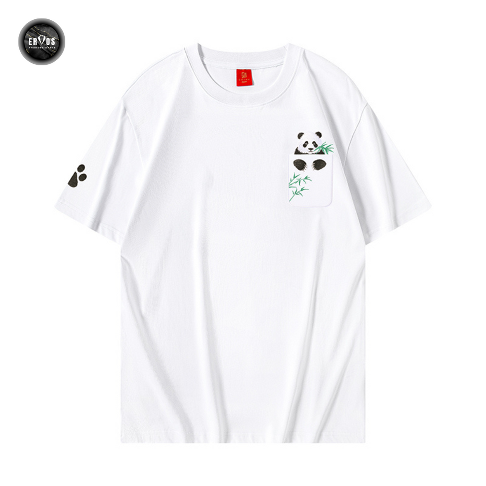 EMBROIDERY T-SHIRT POCKET PANDA #089