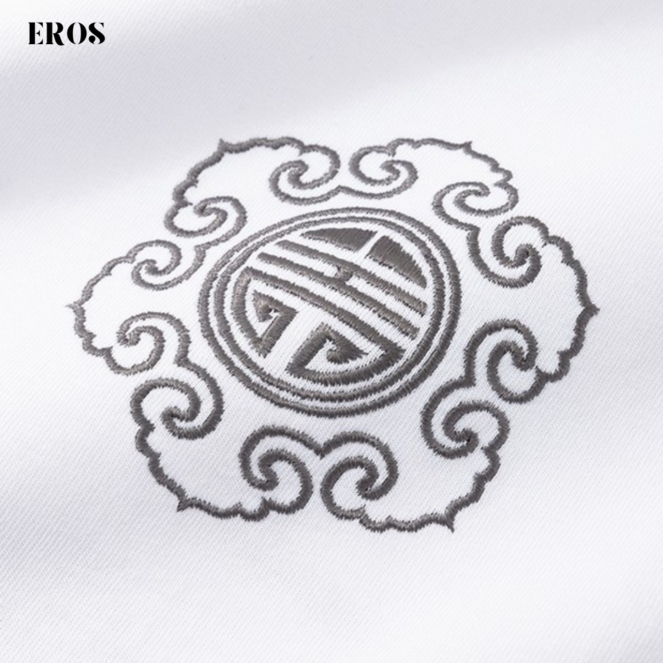 EMBROIDERY T-SHIRT RED SASH QILIN #034