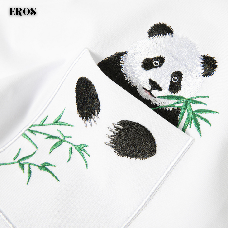 EMBROIDERY T-SHIRT POCKET PANDA #089