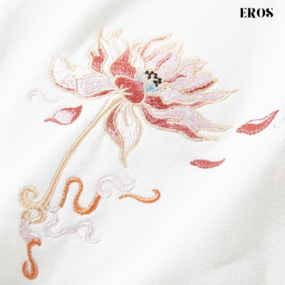 EMBROIDERY LONG-SLEEVED SWEATSHIRT PHOENIX & LOTUS #LS07