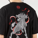 EMBROIDERY T-SHIRT RED SASH QILIN #034