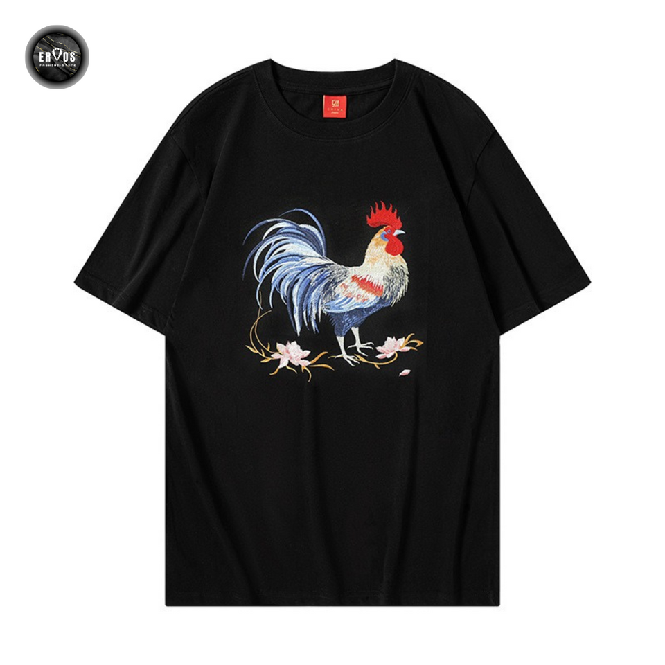 EMBROIDERY T-SHIRT ROOSTER #104