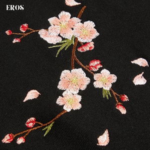 EMBROIDERY LONG-SLEEVED SWEATSHIRT PLUM BLOSSOM #LS10