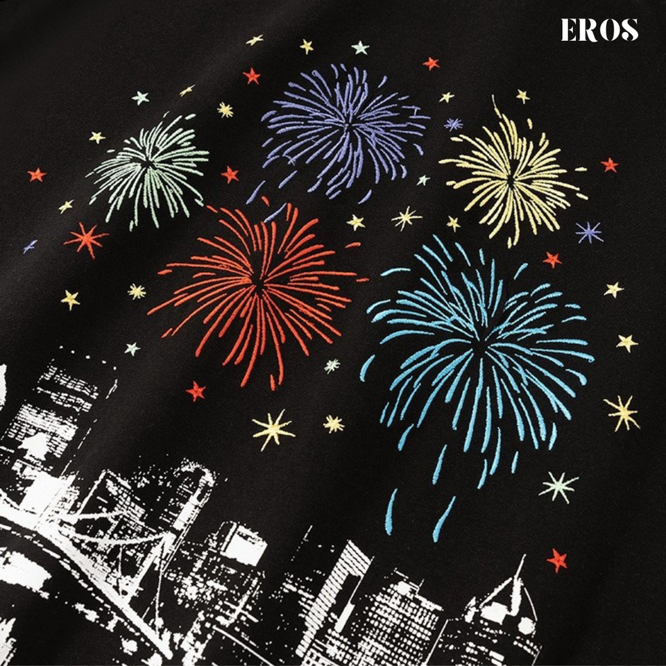 EMBROIDERY T-SHIRT CITY FIREWORKS #036