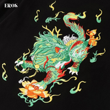 EMBROIDERY T-SHIRT QILIN & LOTUS #038