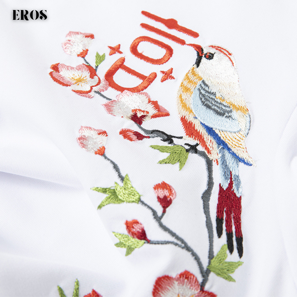 EMBROIDERY T-SHIRT MAGPIE #097