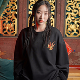 EMBROIDERY LONG-SLEEVED SWEATSHIRT BLAZING PHOENIX #L06