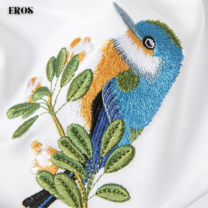 EMBROIDERY T-SHIRT KINGFISHER #098