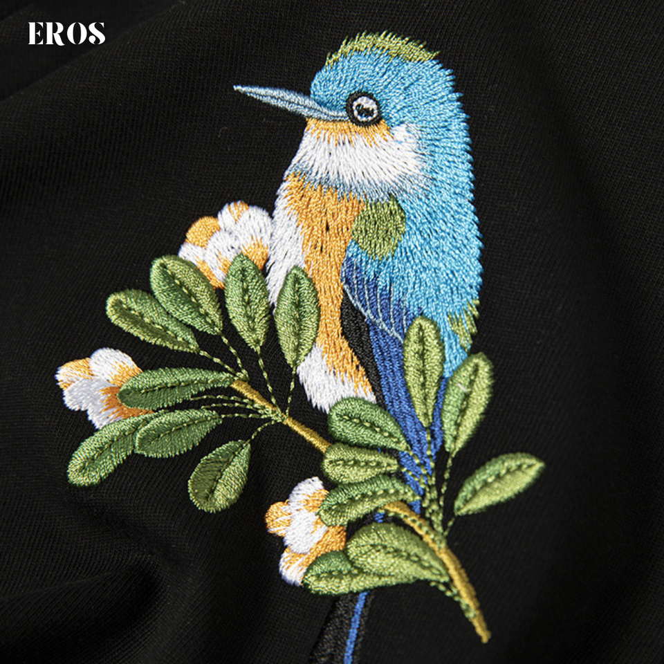 EMBROIDERY T-SHIRT KINGFISHER #098