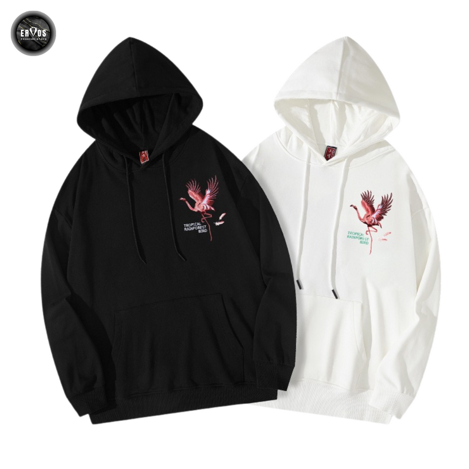 EMBROIDERY HOODIES FLAMINGO H025