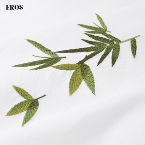 EMBROIDERY T-SHIRT BAMBOO LEAVES #043