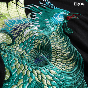 EMBROIDERY HOODIES PEACOCK H005