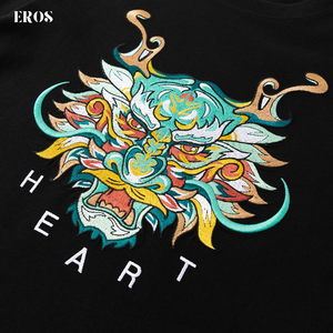 EMBROIDERY T-SHIRT HEART DRAGON #045