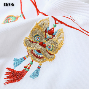 EMBROIDERY T-SHIRT LION DANCE WITH BELL #105