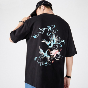 EMBROIDERY T-SHIRT PHOENIX AND LOTUS #004