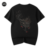 EMBROIDERY T-SHIRT RED EYES QILIN #049