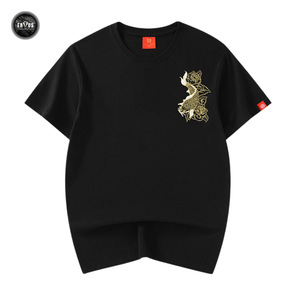 EMBROIDERY T-SHIRT TWIN KOI #058