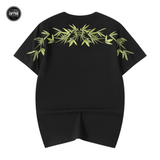 EMBROIDERY T-SHIRT BAMBOO LEAVES #043